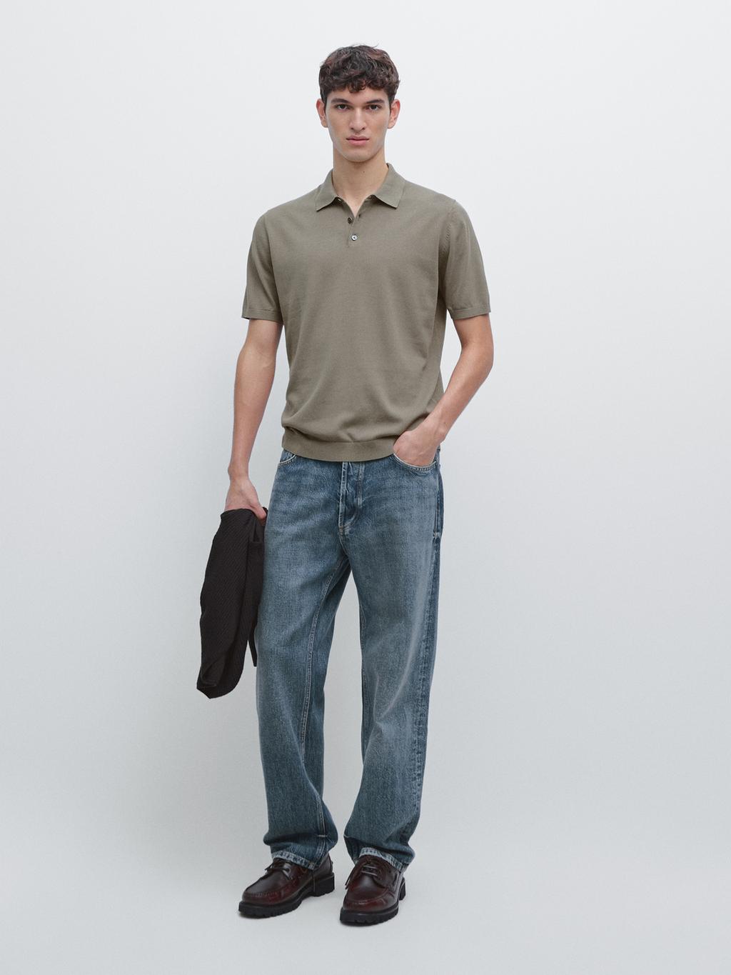 100% cotton knit short sleeve polo shirt