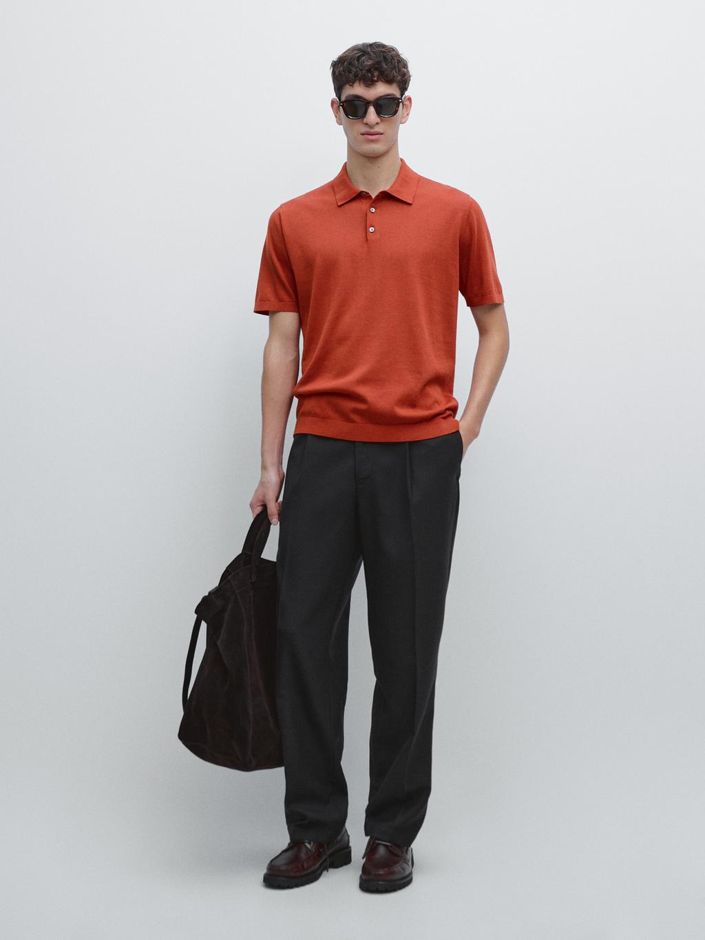 100% cotton knit short sleeve polo shirt