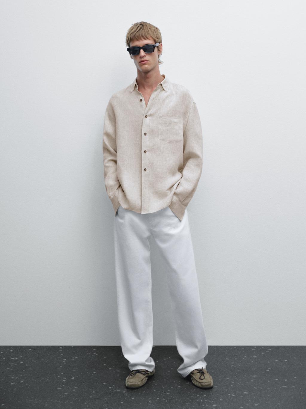 100% linen regular fit shirt