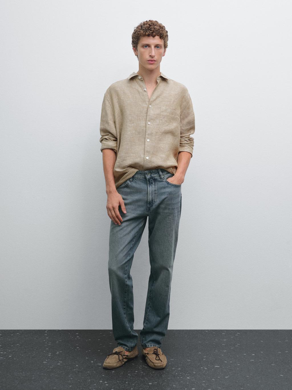 100% linen regular fit shirt
