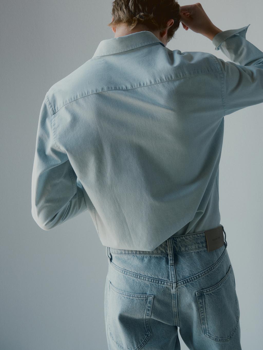 Denim slim-fit shirt