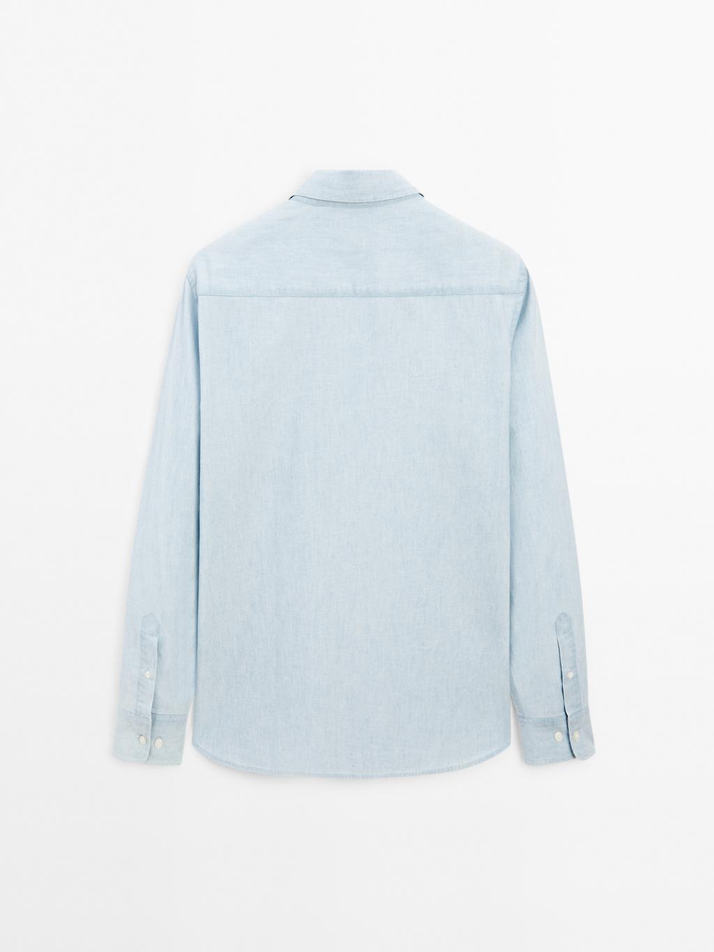 Denim slim-fit shirt