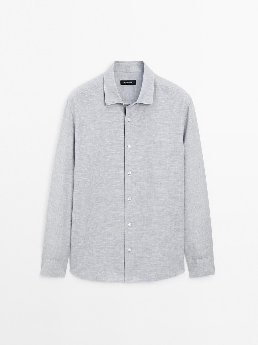Regular fit flecked shirt