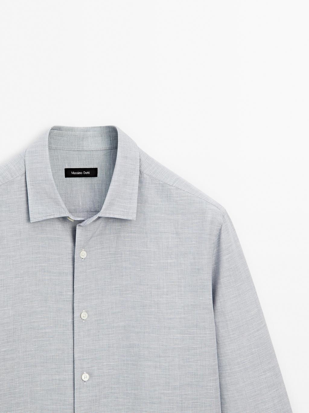 Regular fit flecked shirt