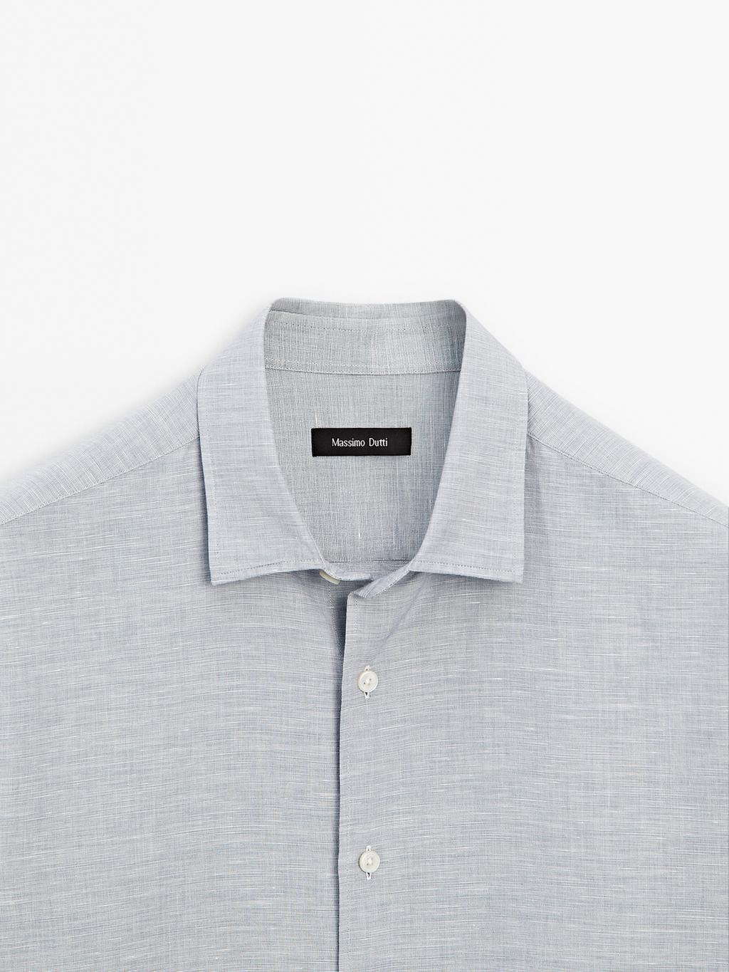 Regular fit flecked shirt