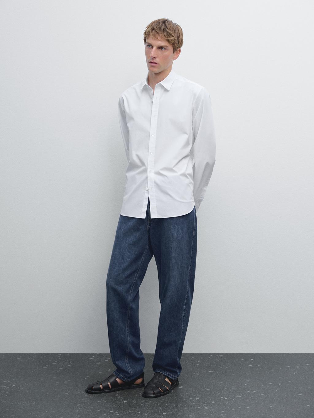 Regular fit poplin shirt