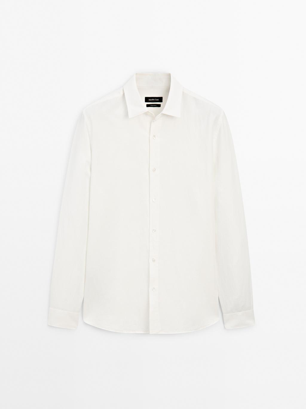 Regular fit linen blend shirt