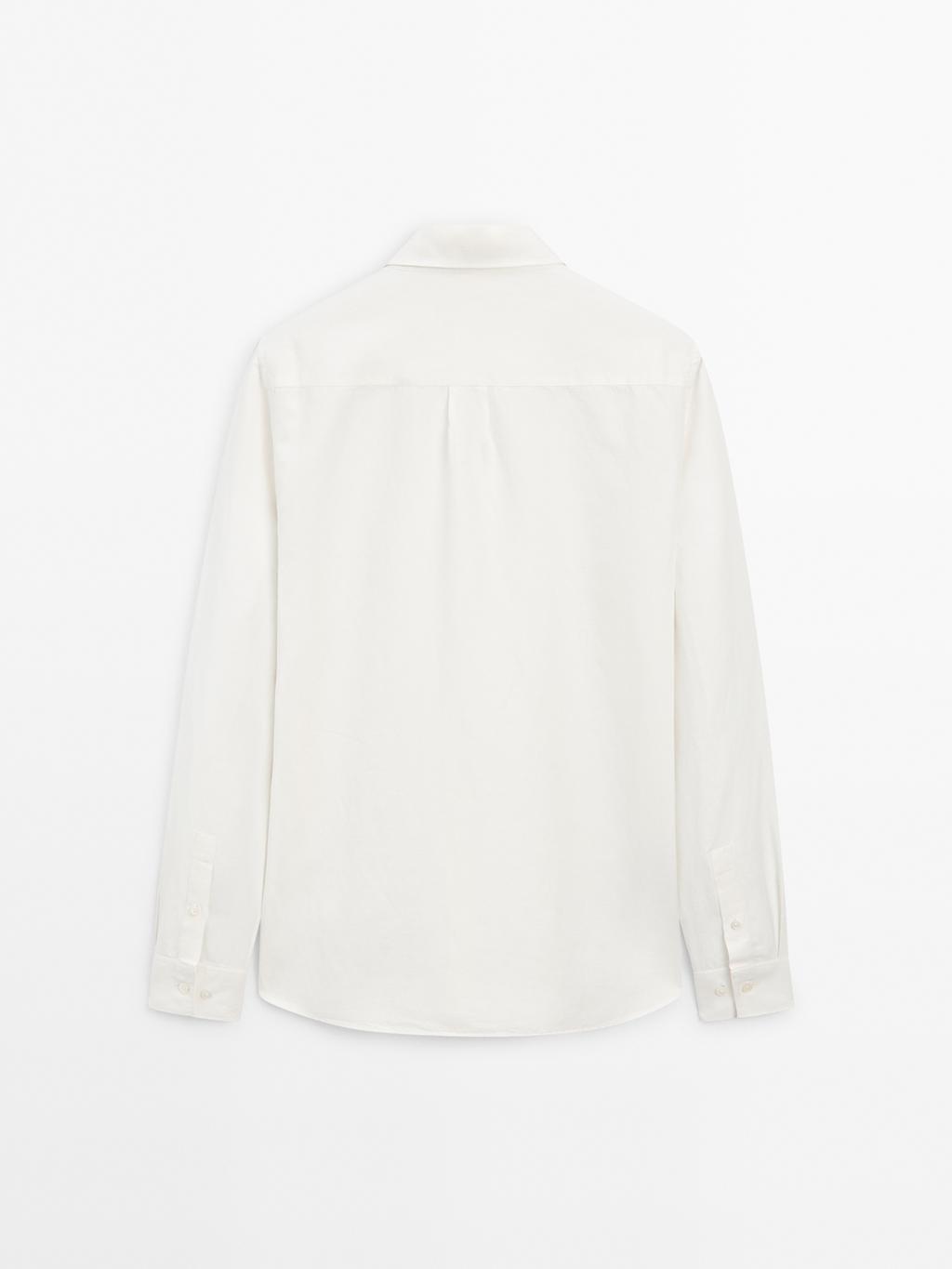 Regular fit linen blend shirt