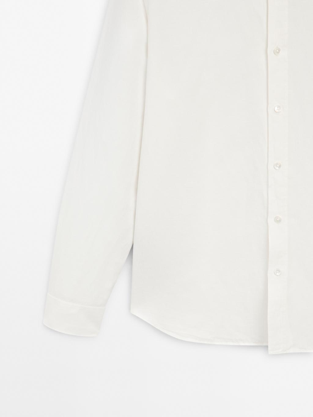 Regular fit linen blend shirt