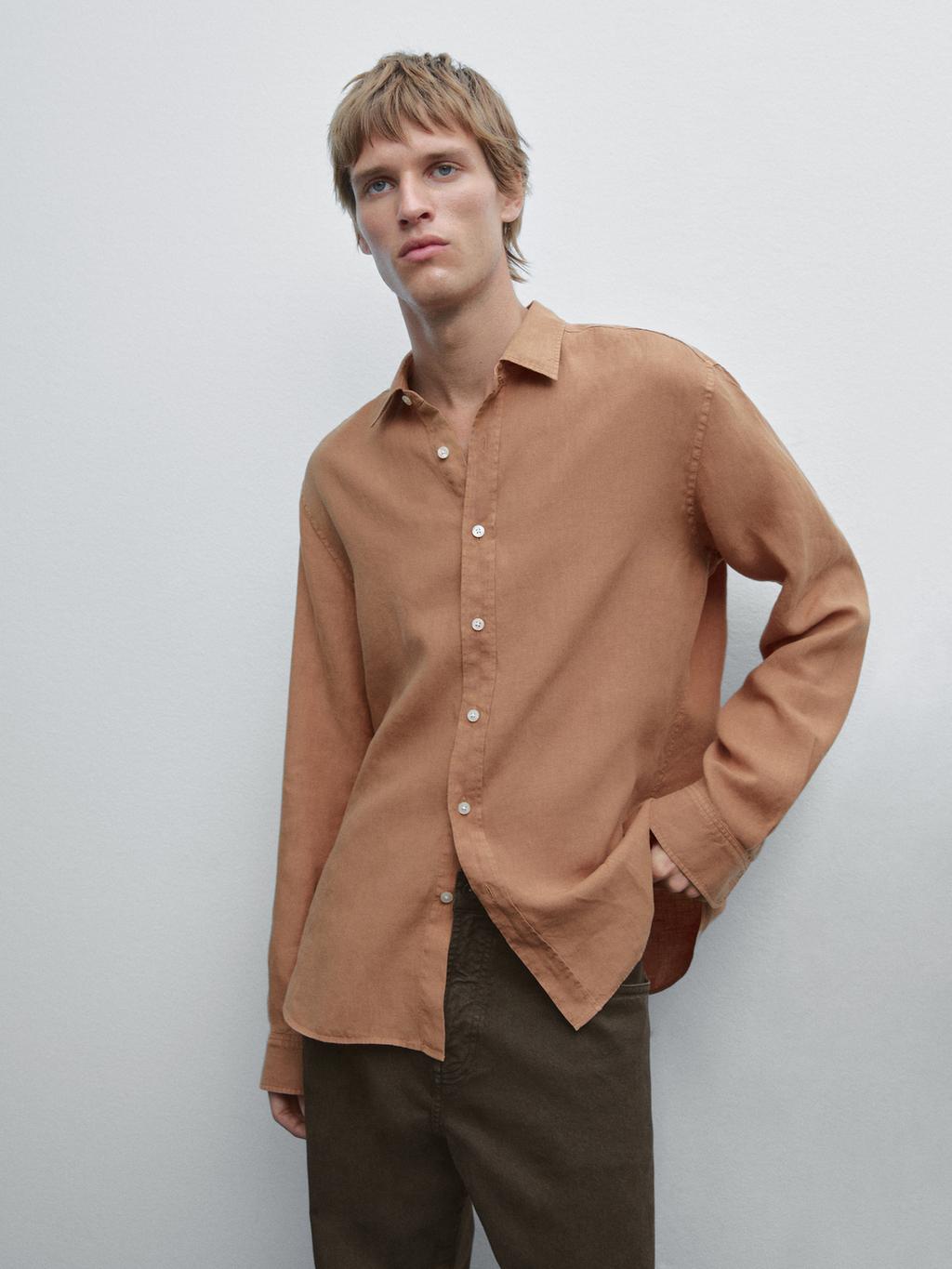 Regular fit shirt with maltinto finish