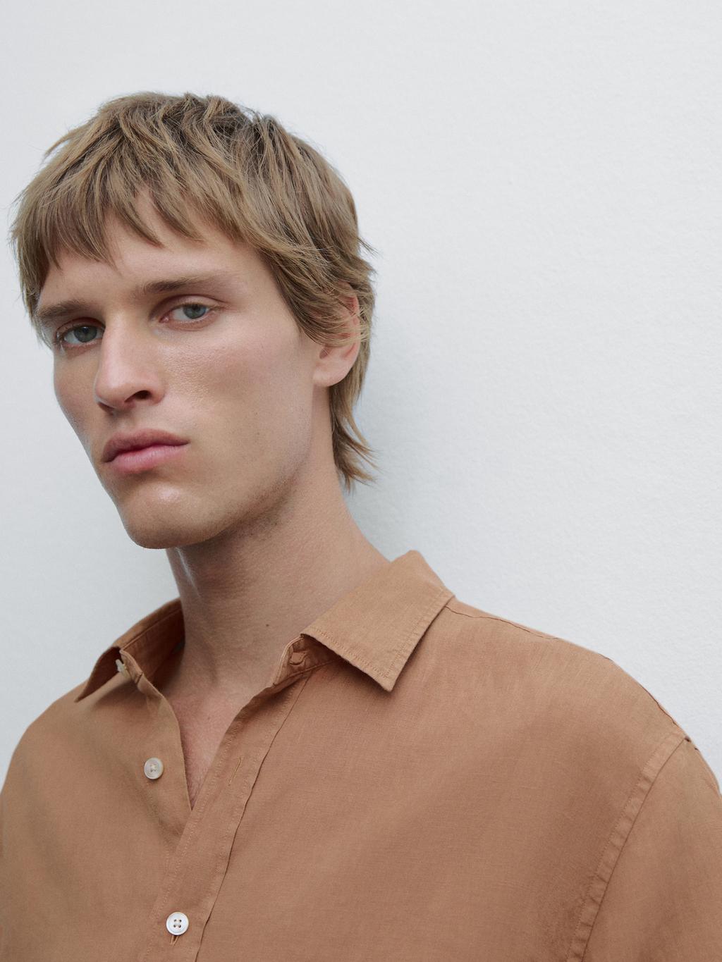 Regular fit shirt with maltinto finish