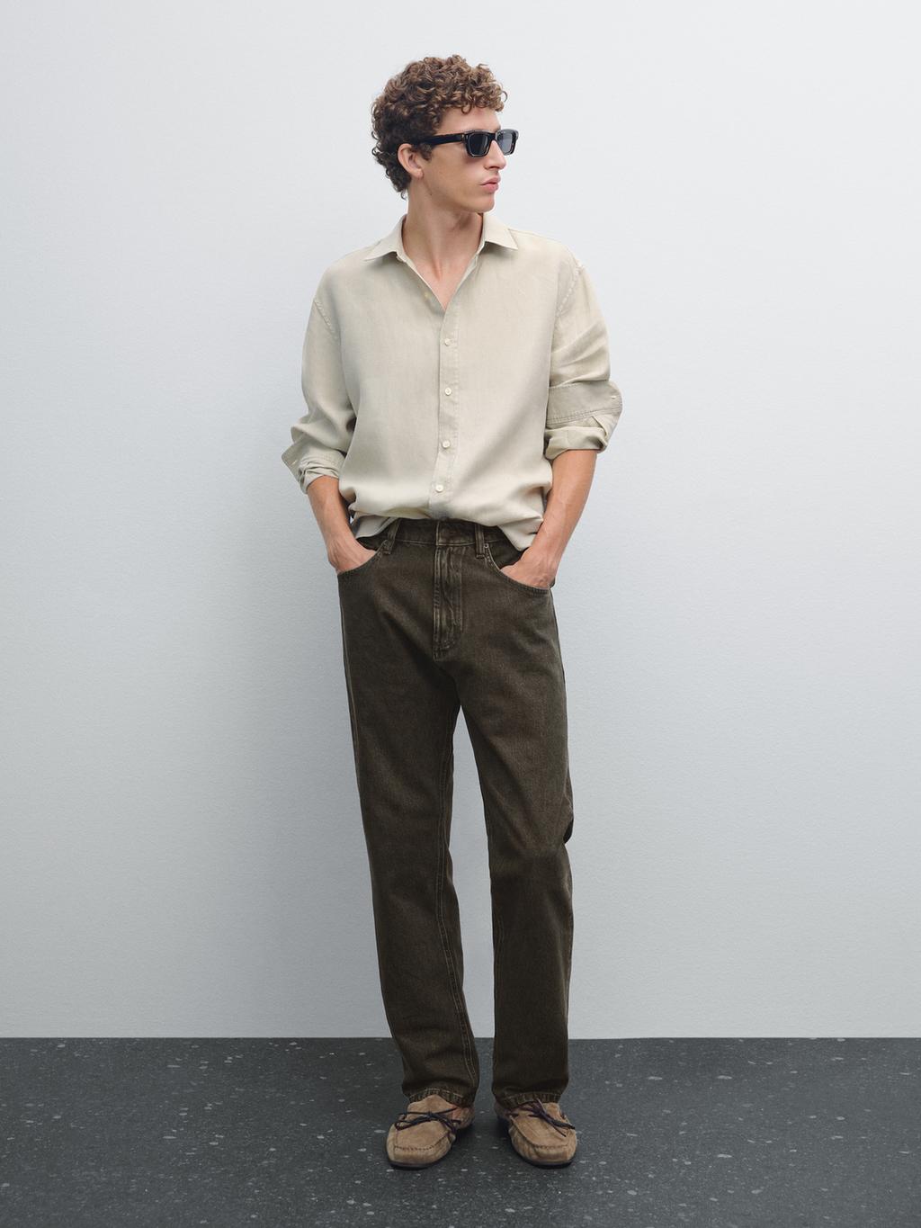 Regular fit shirt with maltinto finish