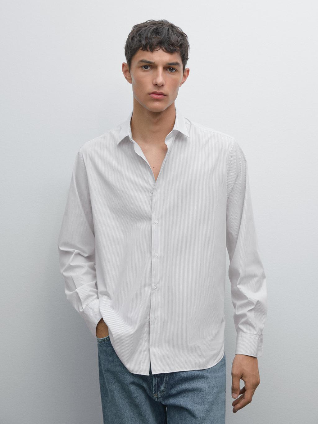 Regular fit micro-striped shirt