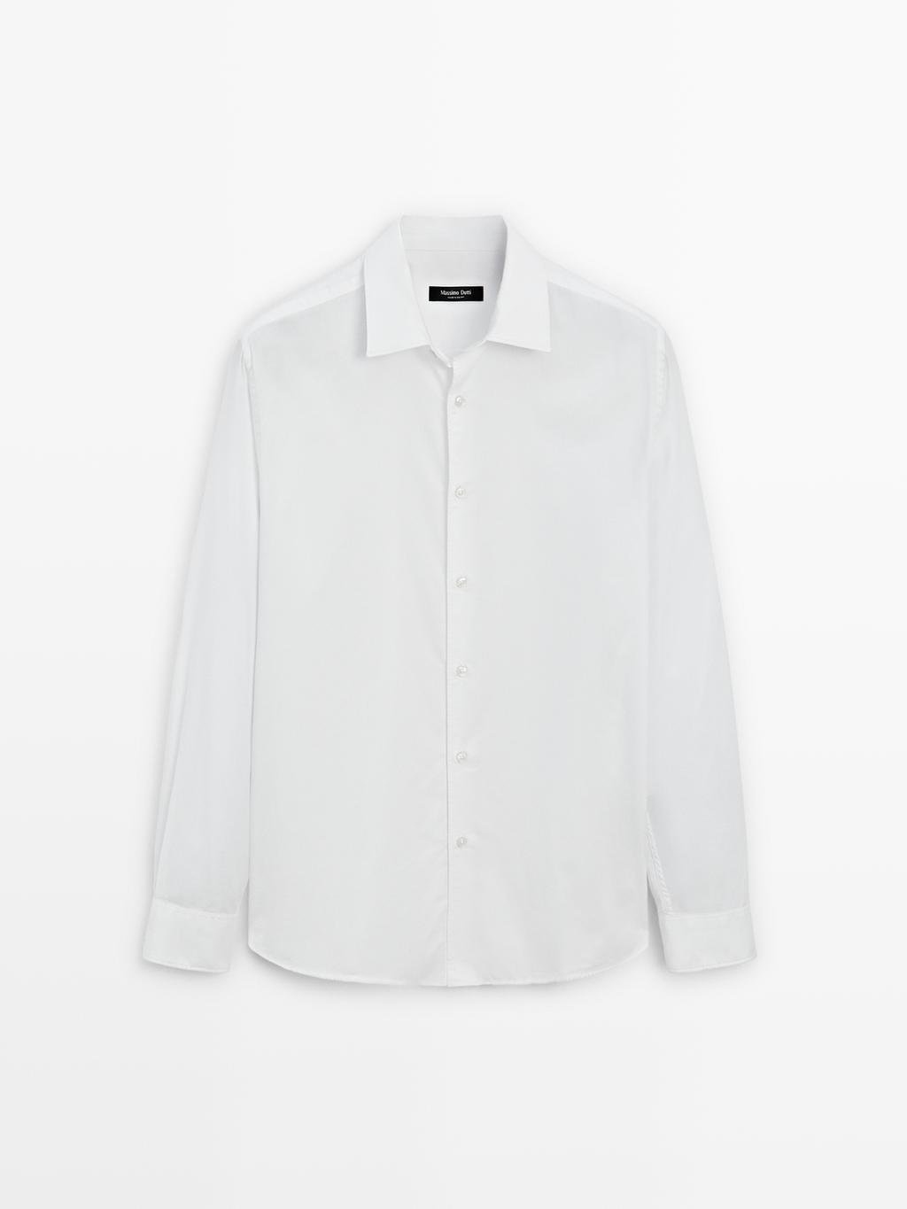 Slim fit twill melange shirt
