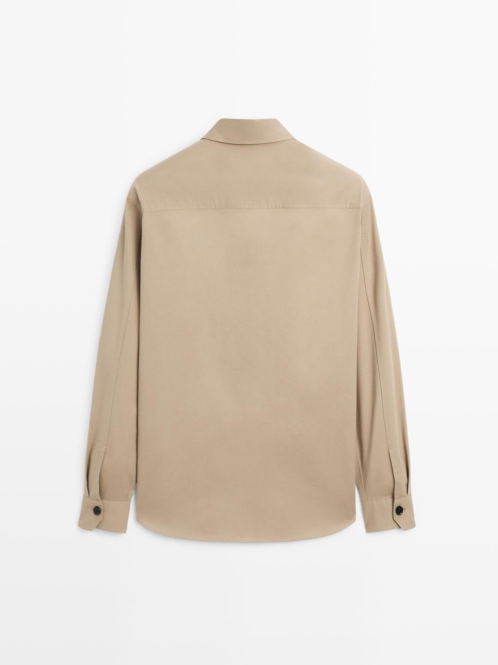 Cotton blend overshirt with pockets