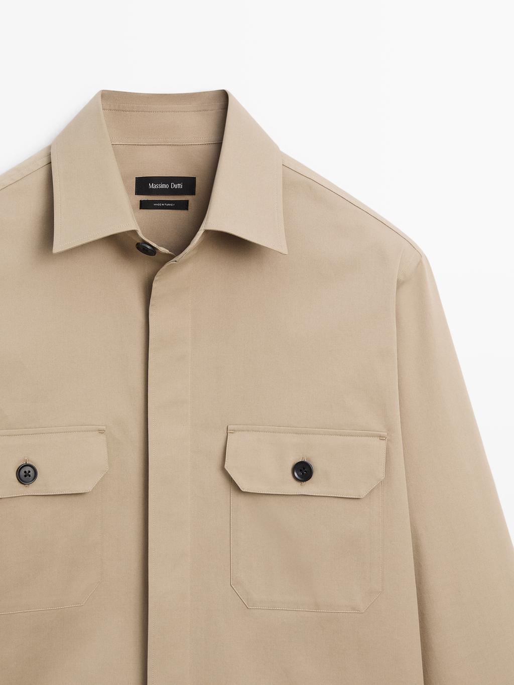 Cotton blend overshirt with pockets