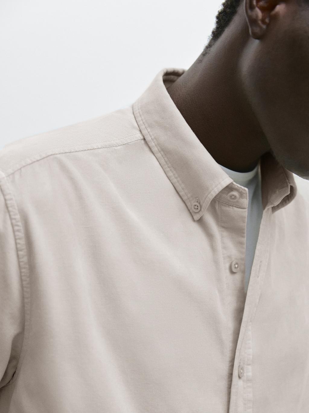 Regular fit needlecord shirt