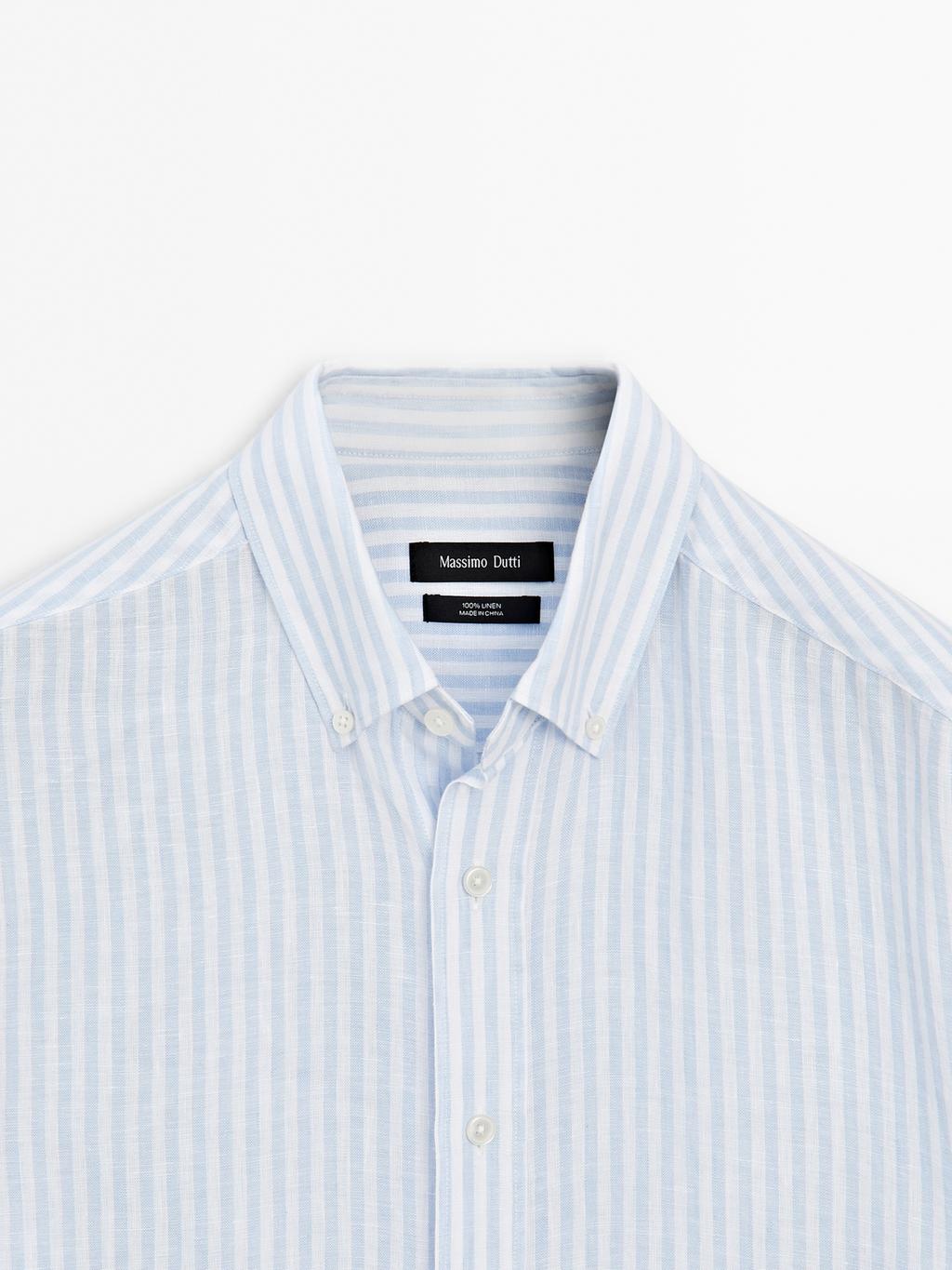 Slim fit 100% linen shirt