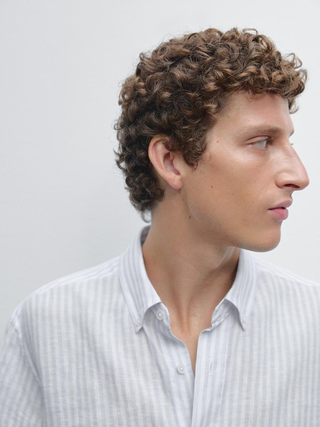 Slim fit 100% linen shirt