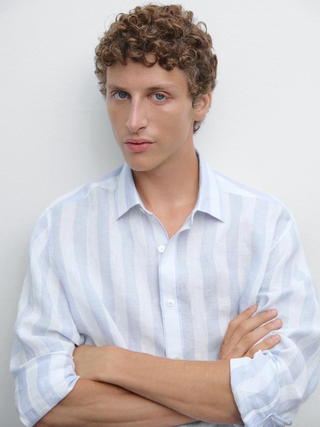 Regular fit wide stripe shirt