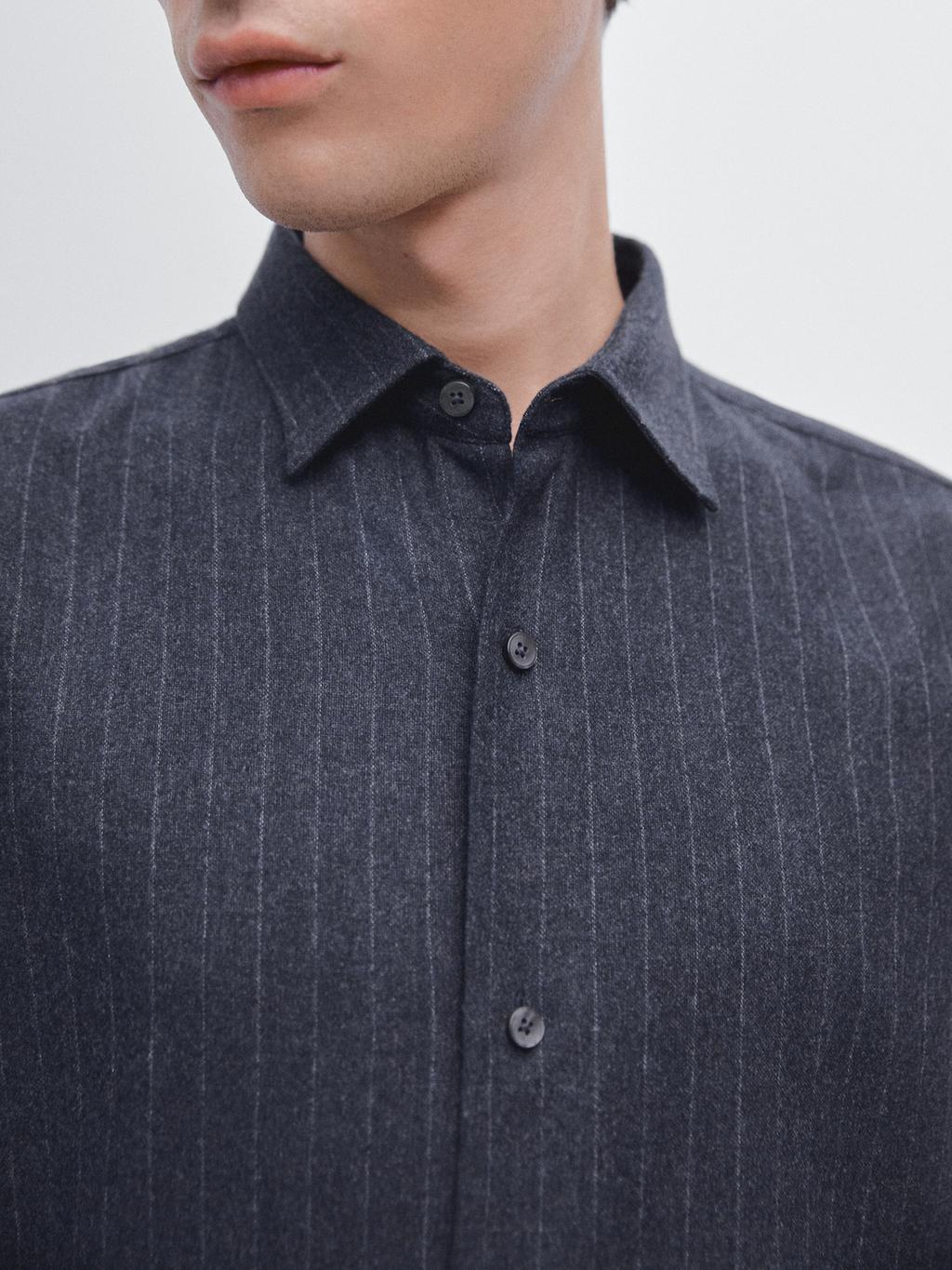 Regular fit pinstriped shirt