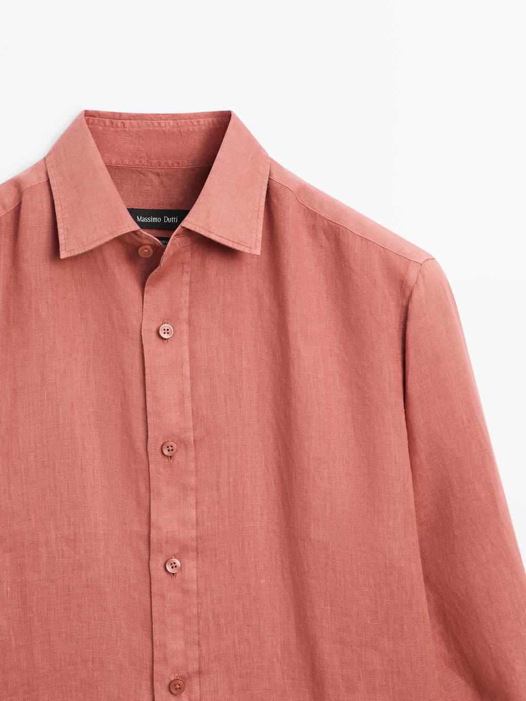 100% linen slim fit shirt