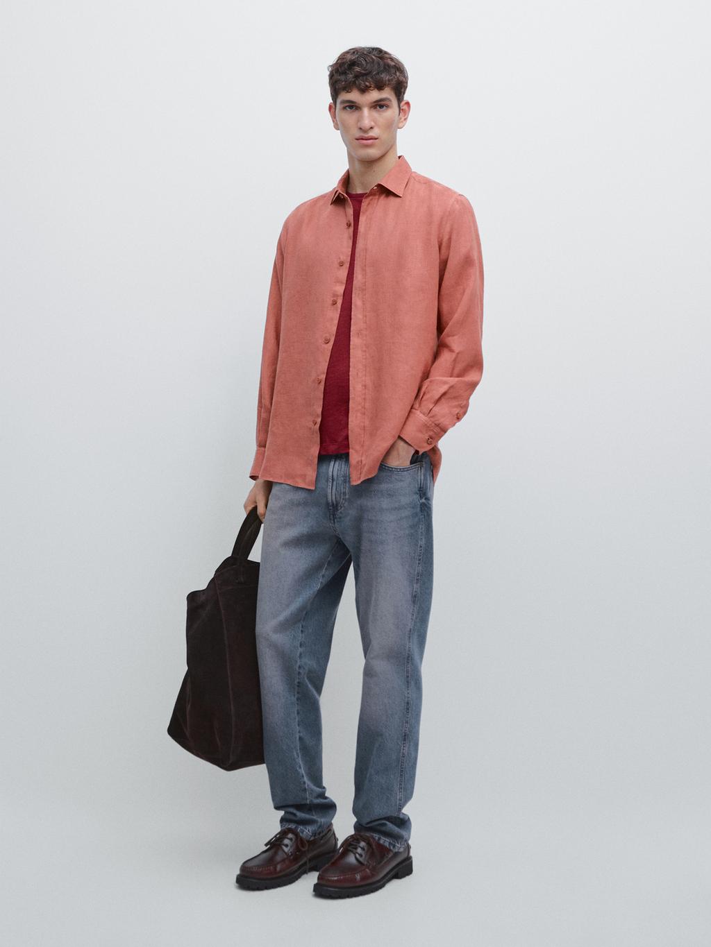 100% linen slim fit shirt