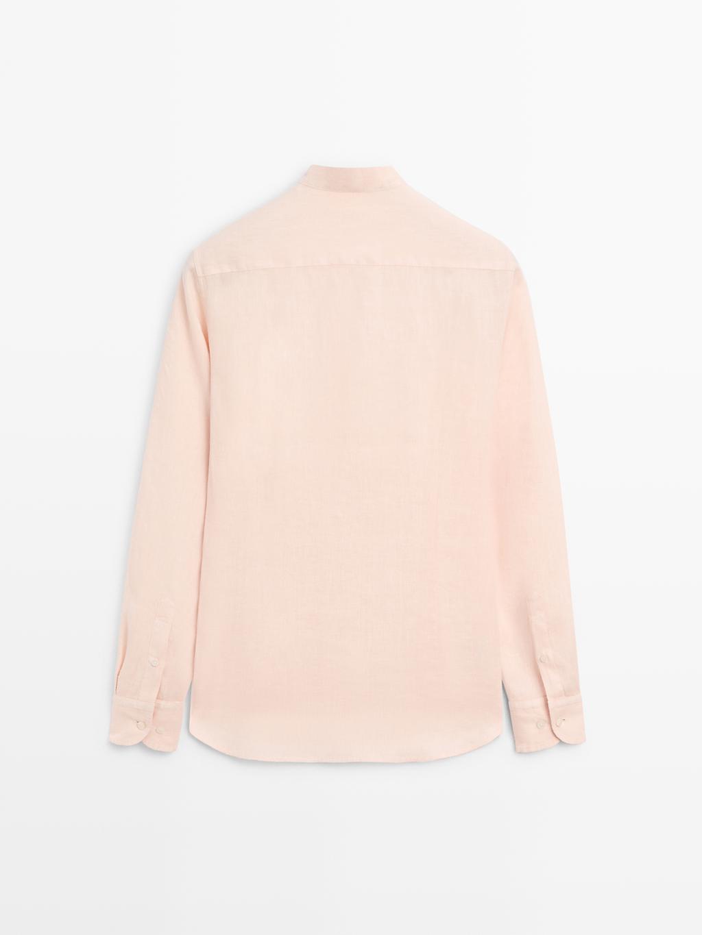 Slim fit stand collar shirt