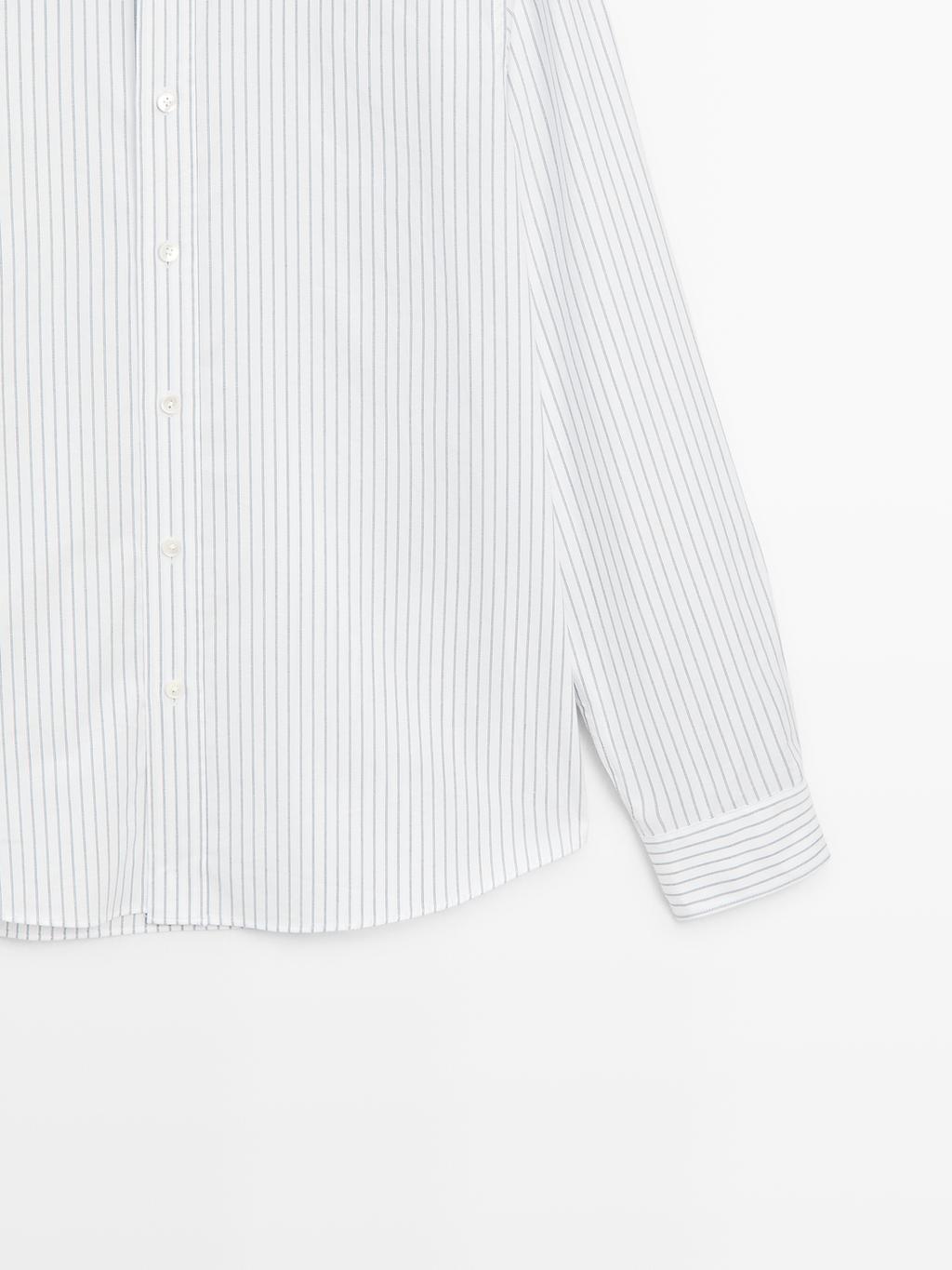 100% cotton regular fit striped shirt