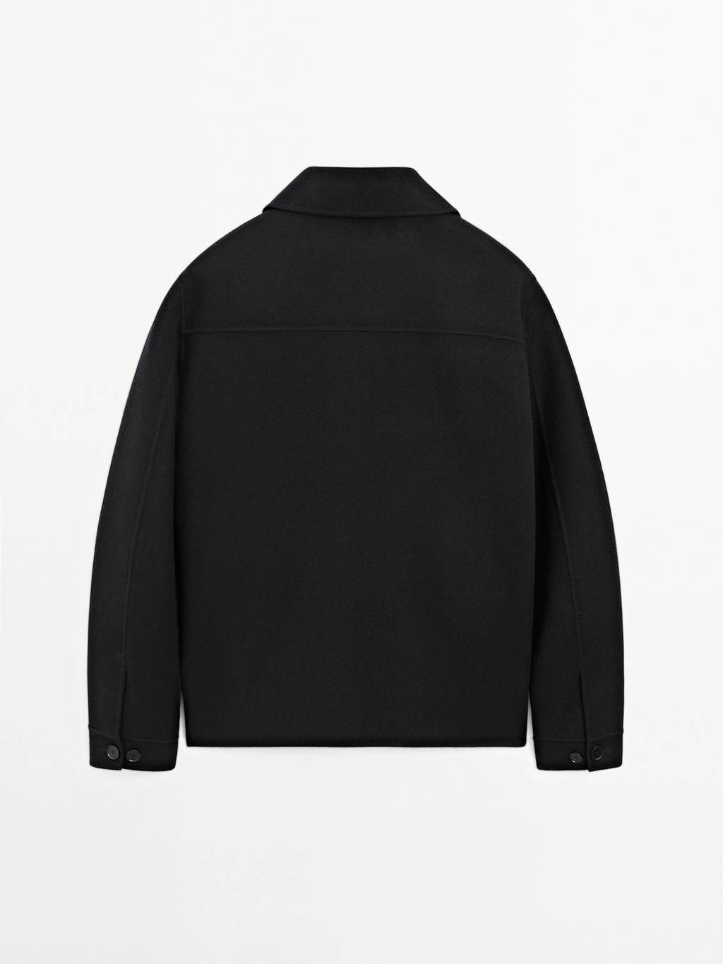 Double wool blend overshirt