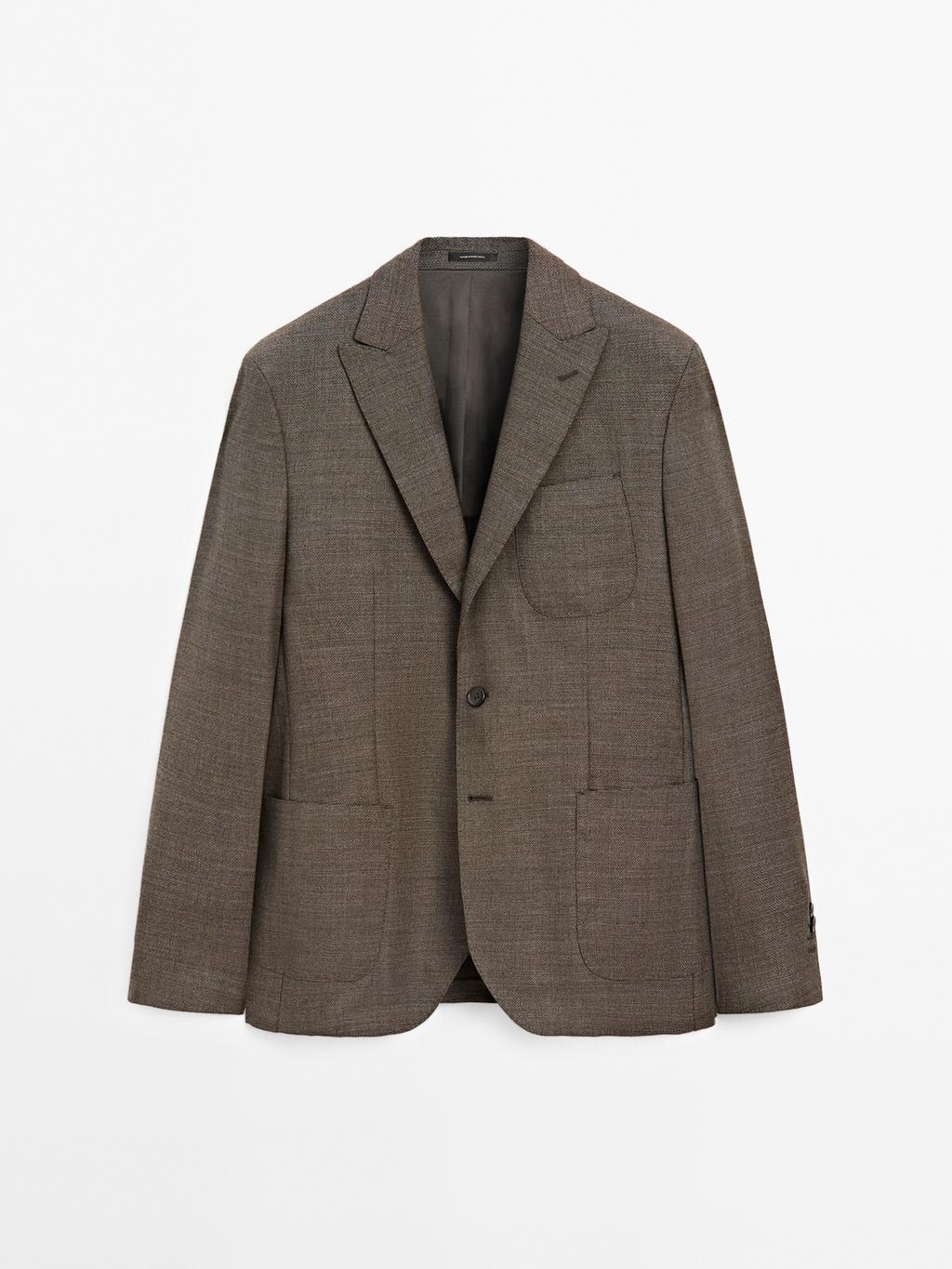 100% wool textured blazer