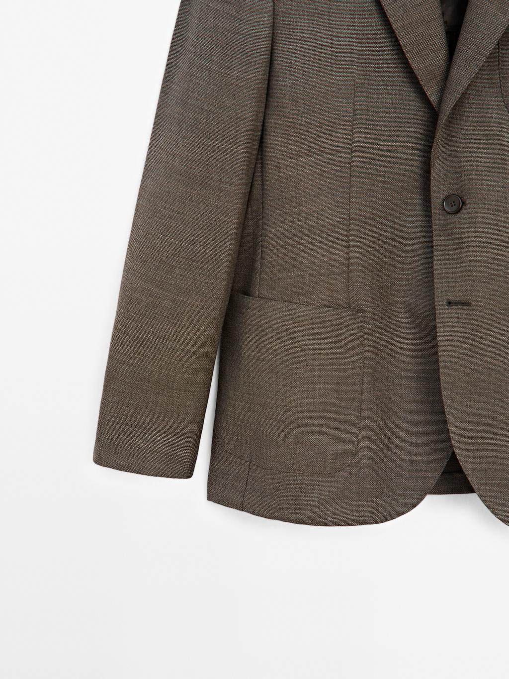100% wool textured blazer