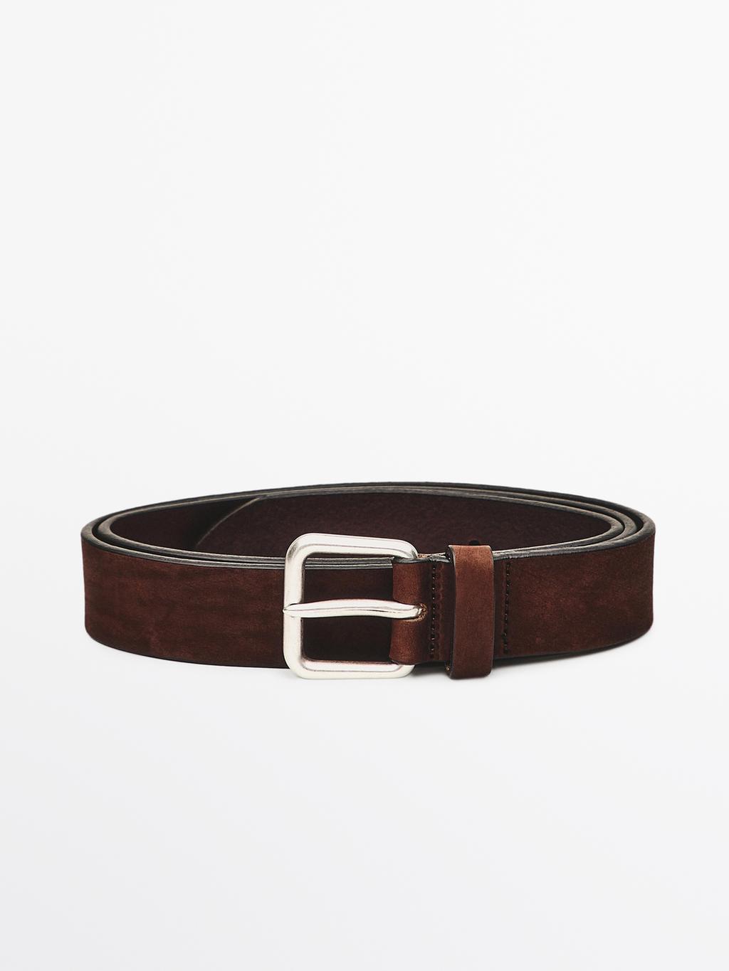 Distressed leather belt