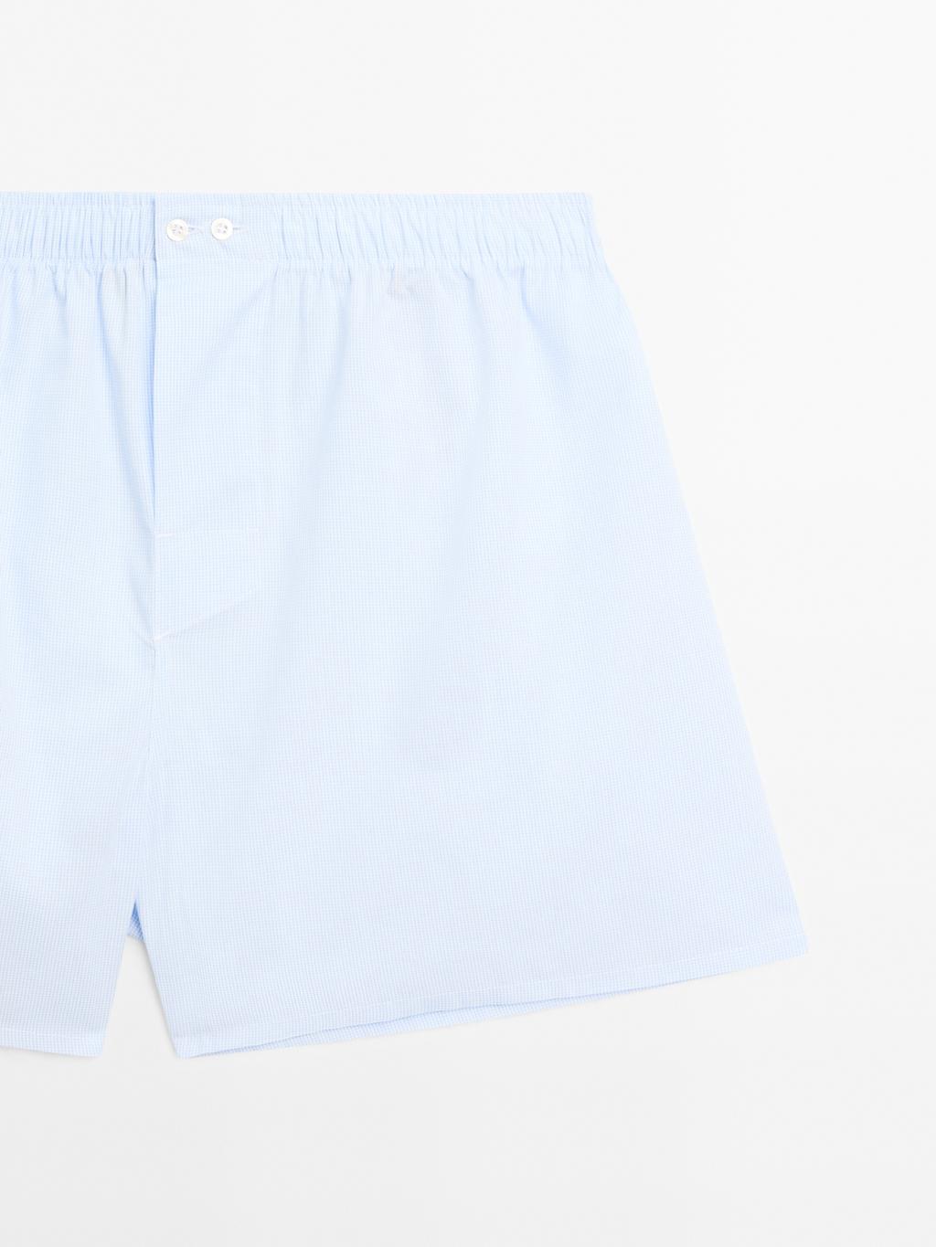 Micro-check print boxers