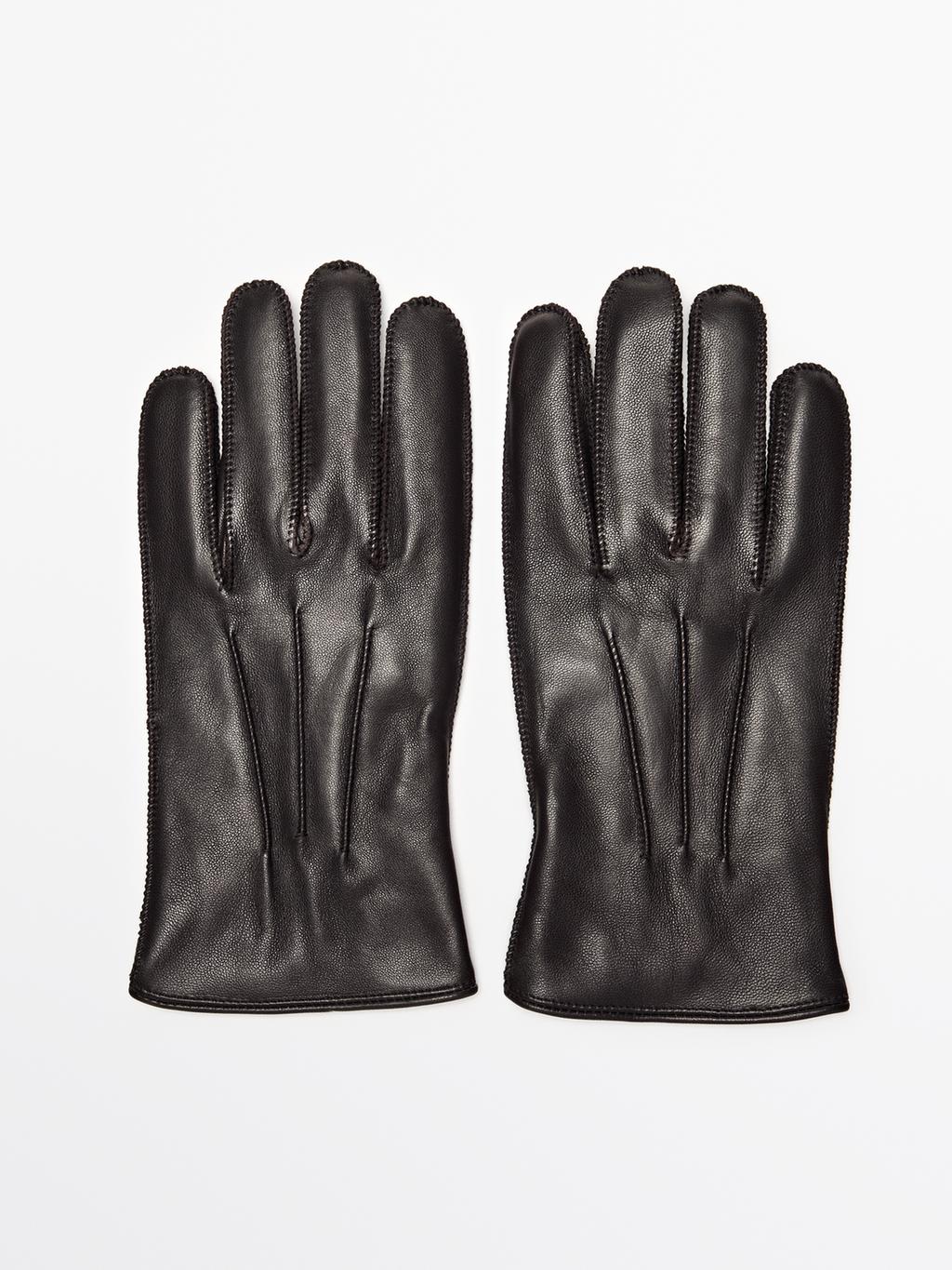 Leather gloves with nappa finish