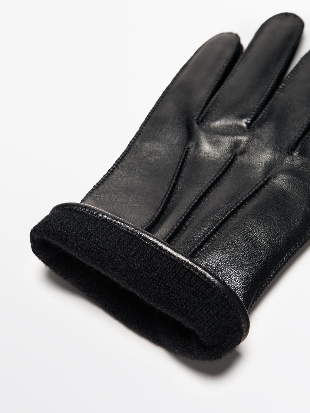Leather gloves with nappa finish