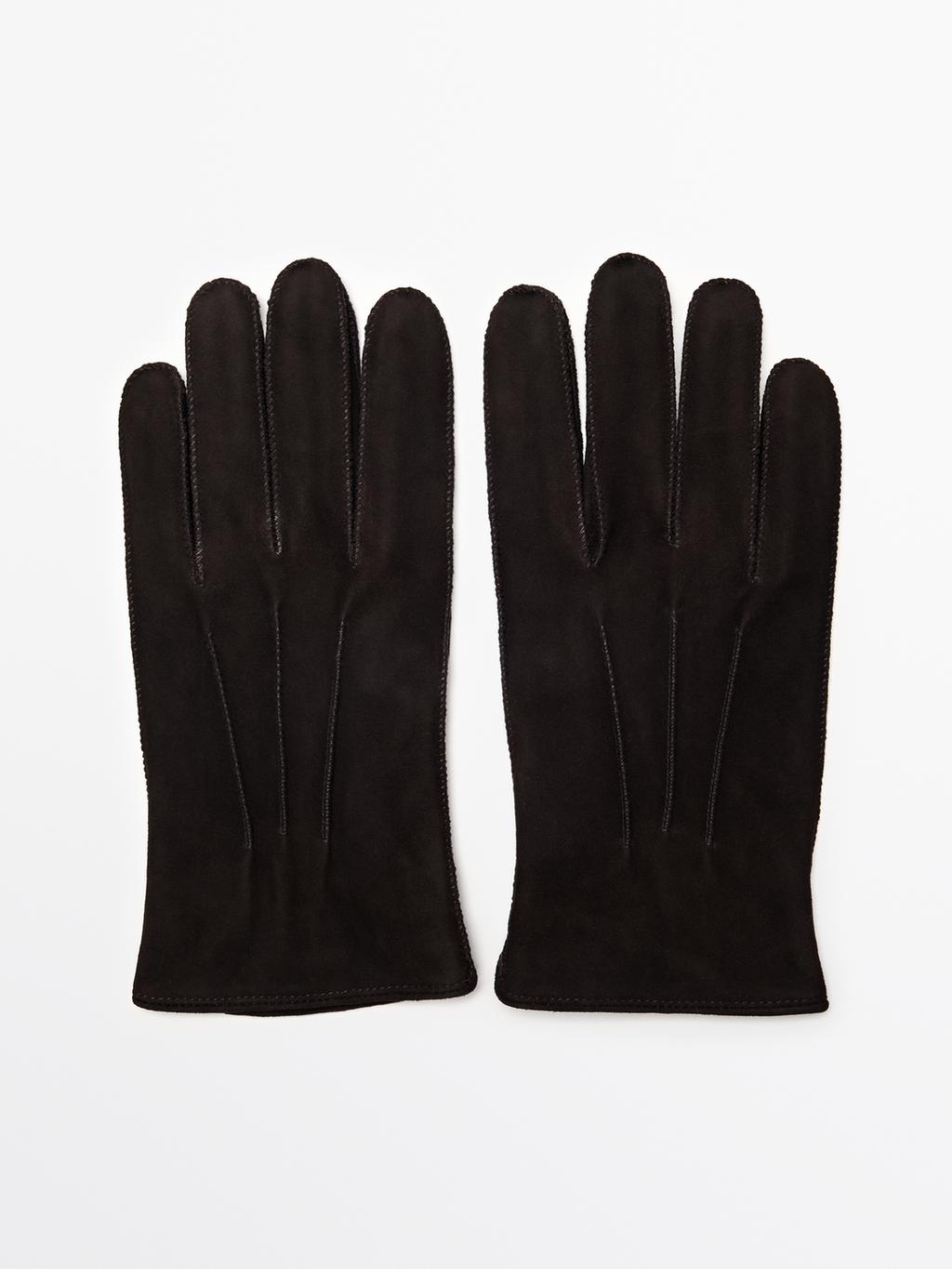 Goatskin gloves with suede finish