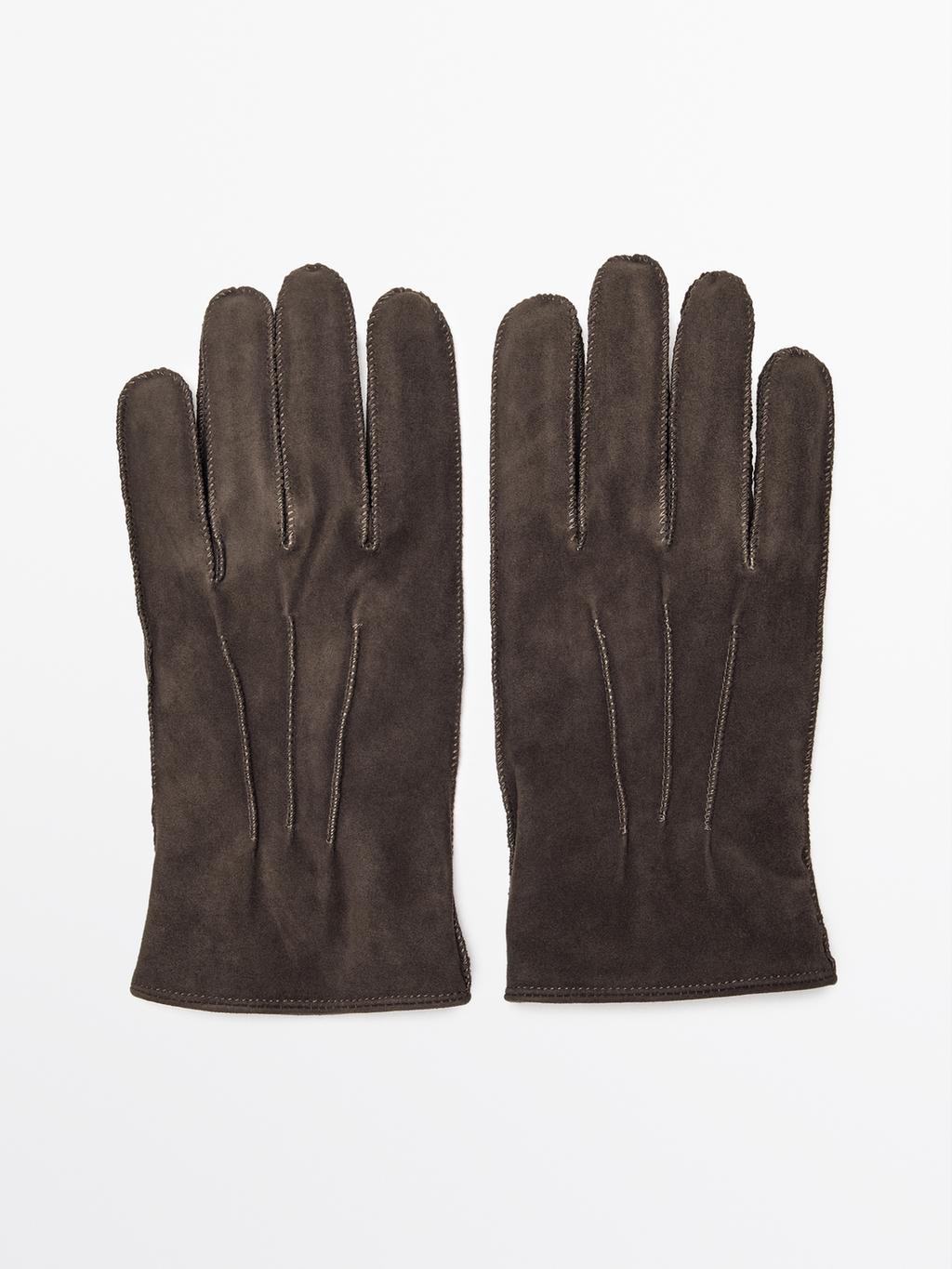 Goatskin gloves with suede finish