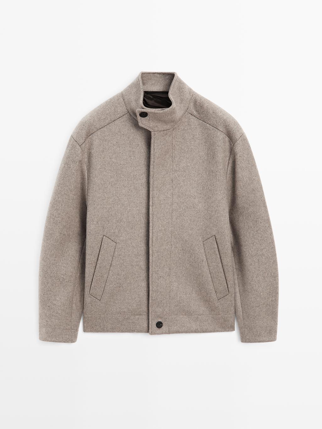 Wool blend high neck jacket - LIMITED