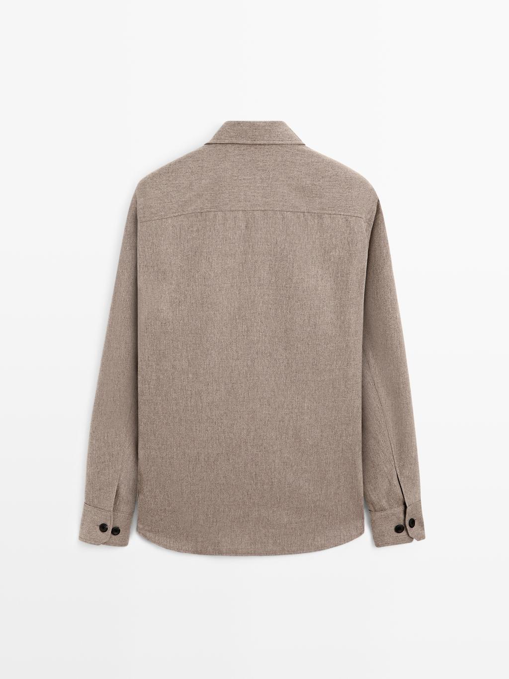 Wool blend overshirt with pockets - LIMITED