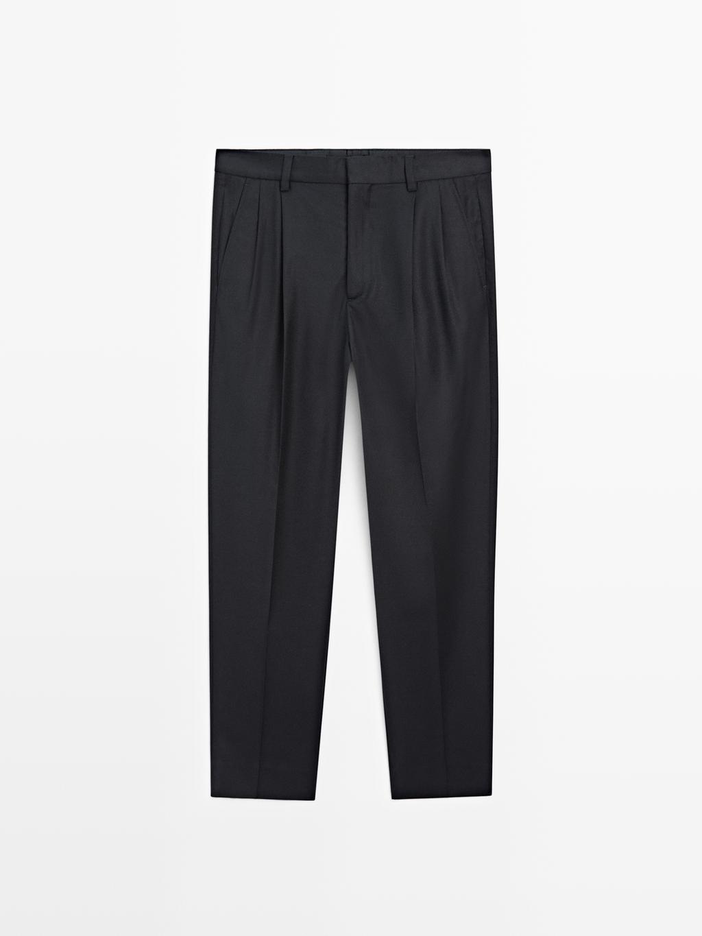 Flannel trousers with darts - LIMITED