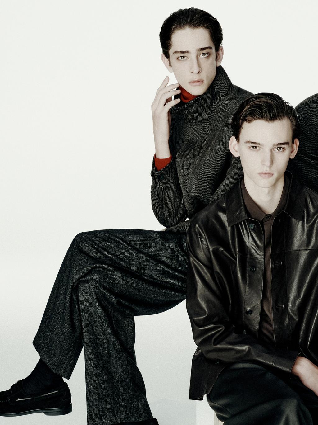 Herringbone wool blend trousers - LIMITED