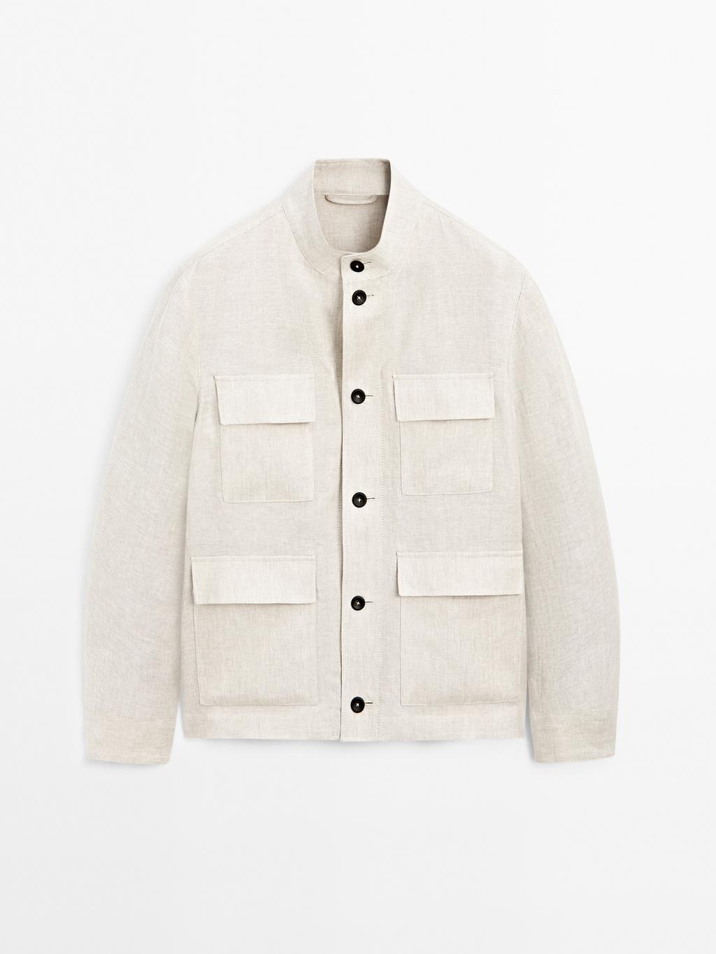 Total look linen overshirt