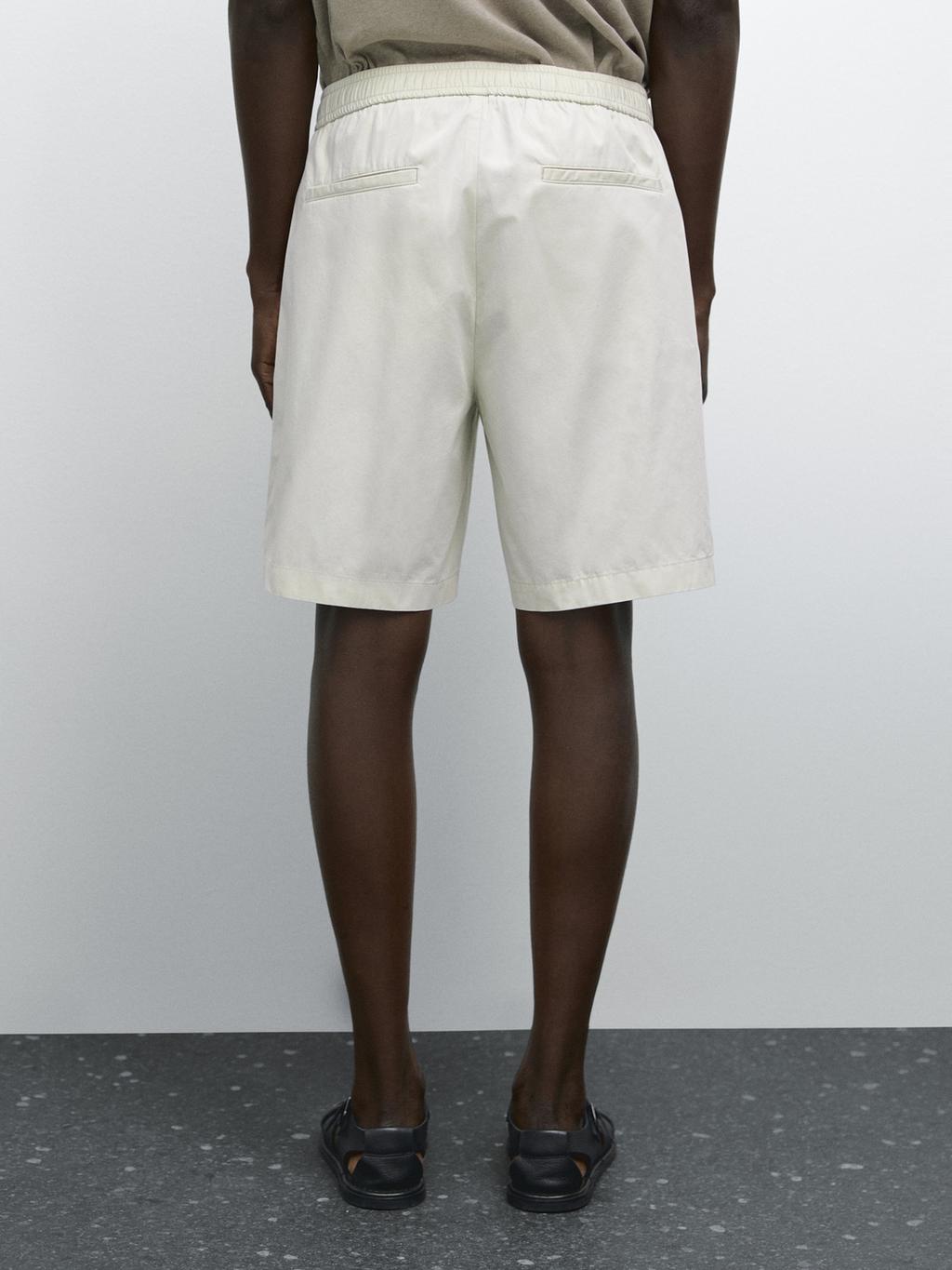 Jogger-fit poplin Bermuda shorts