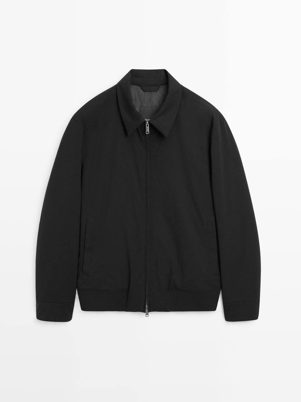 Water-repellent bomber jacket with hem detail