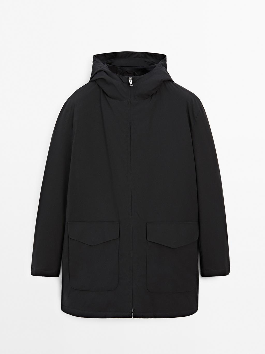 Water-repellent down blend parka
