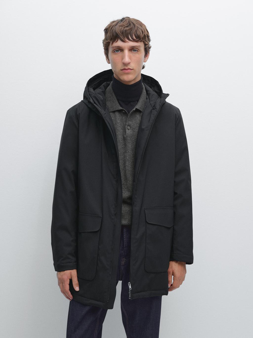 Water-repellent down blend parka