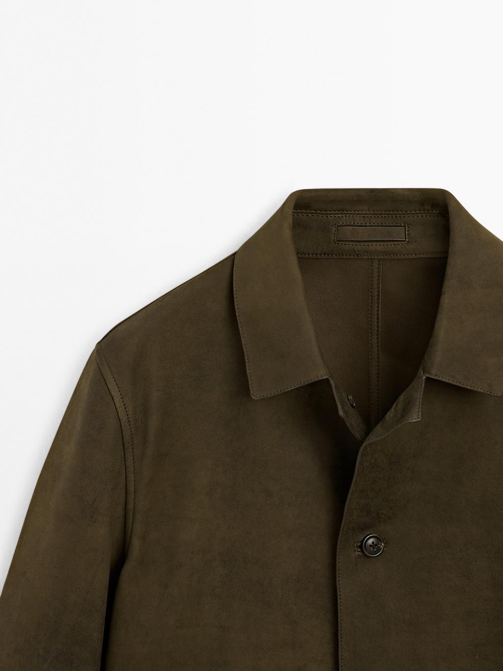 Distressed effect 100% sheepskin leather jacket