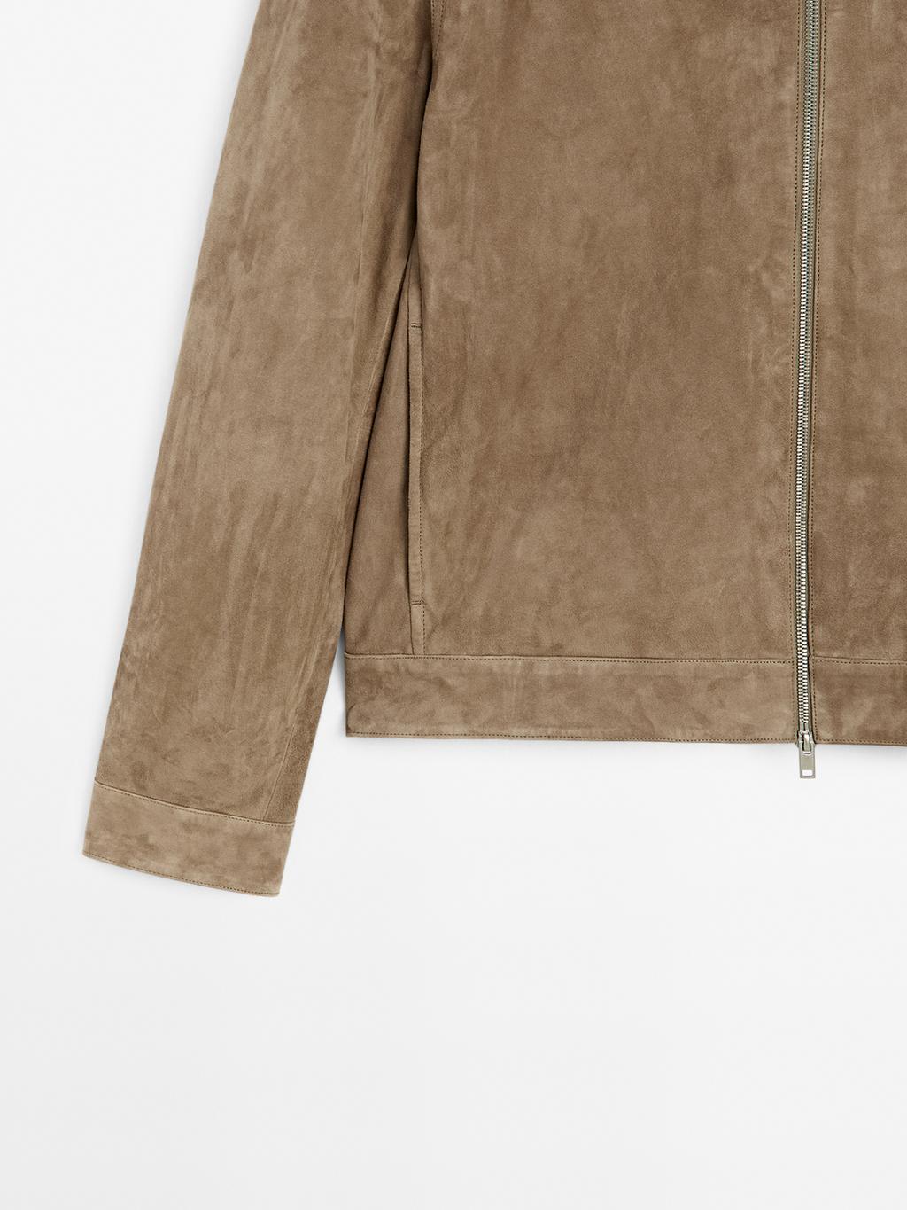 Short suede goatskin jacket