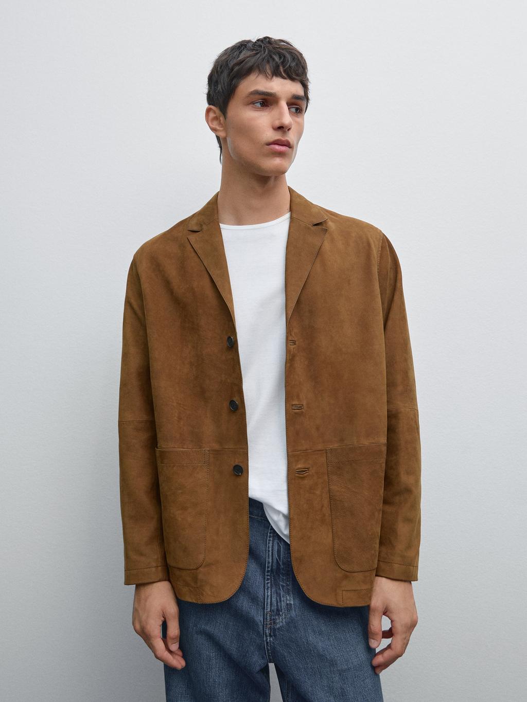 100% nubuck leather blazer